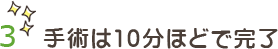 手術は10分ほどで完了